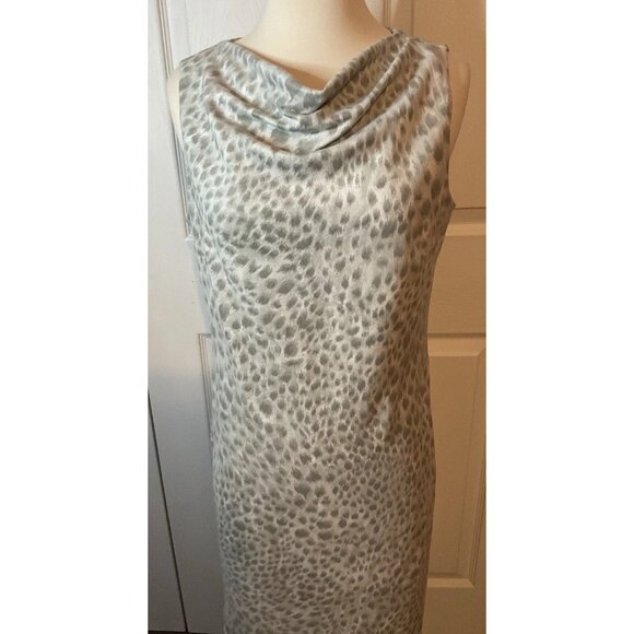 J. McLaughlin Gray Animal Print Sleeveless Dress Medium Soft Comfy - Picture 3 of 5